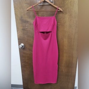 Pink Midi Dress With Cut Out Size S